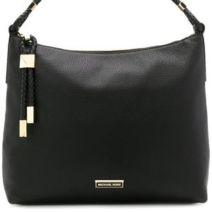 Michael Kors Lexington Large Black Pebbled Leather Shoulder Bag
